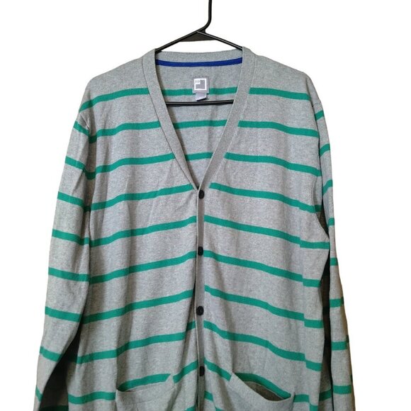 JCP Women's XXL Long Sleeve Striped Button Front Cardigan Sweater Classic Casual - Picture 2 of 4